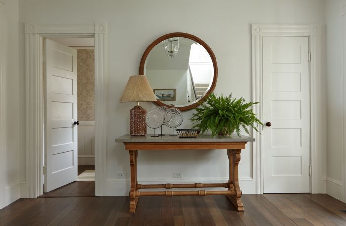 Boho entryway table decor