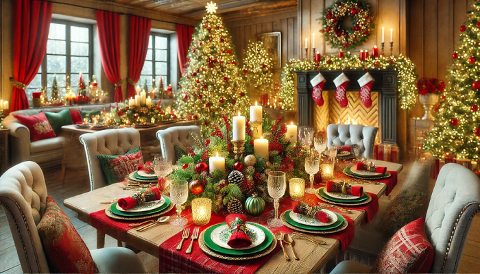 Xmas dining table decor