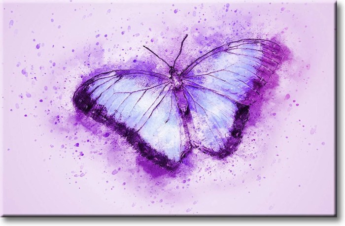 Purple butterfly wall decor