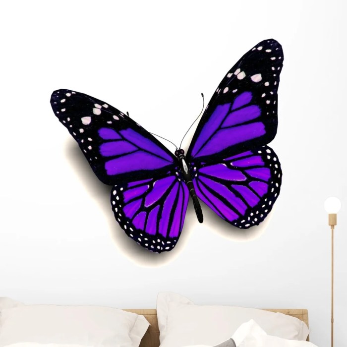 Purple butterfly wall decor