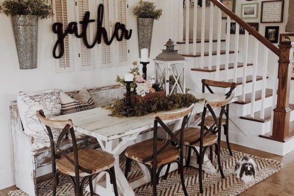 Farmhouse dining room table decor ideas