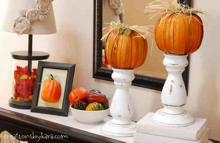 Fall decor entry table