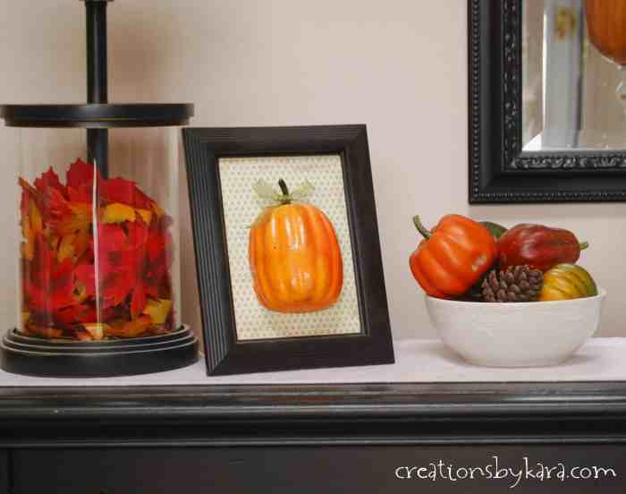 Fall decor entry table