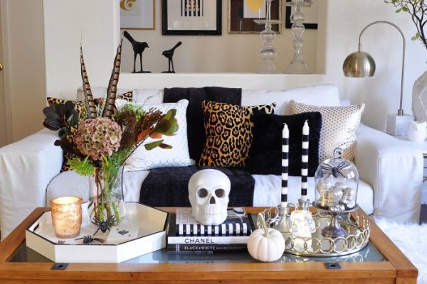 Coffee table halloween decor