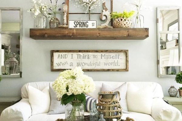 Modern rustic living room wall decor