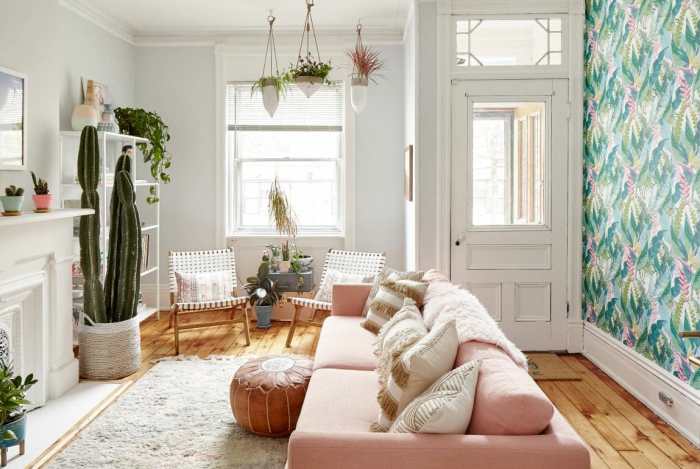 Boho entryway table decor