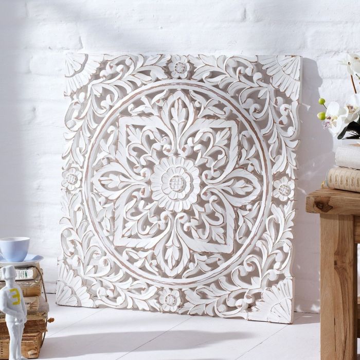 White wood wall decor