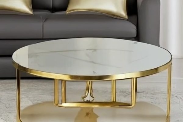 Gold coffee table decor