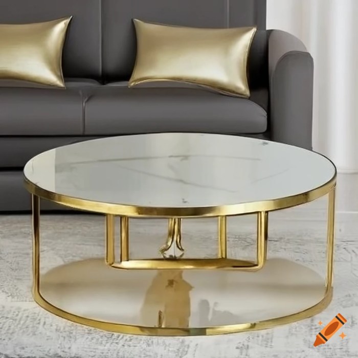 Gold coffee table decor