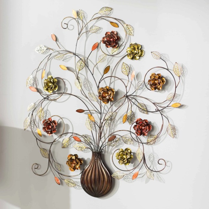 Metal wall flowers decor