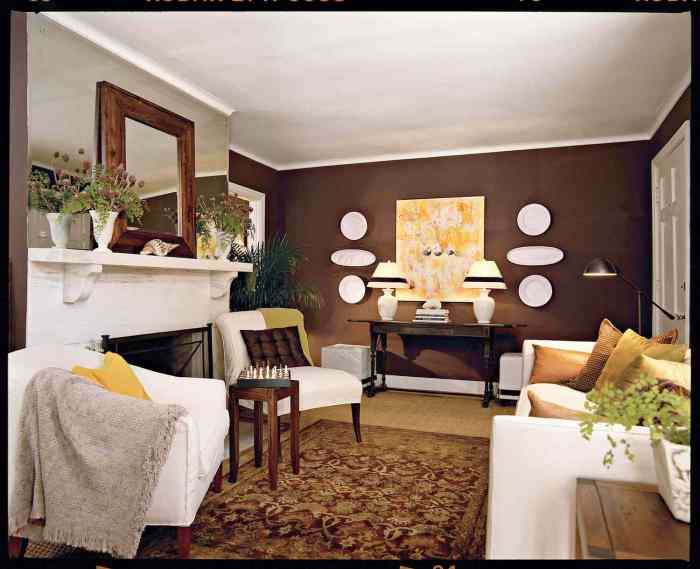 Brown living room wall decor