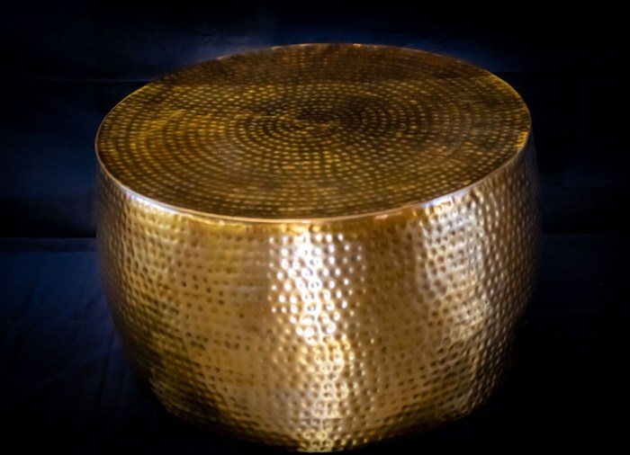 Gold coffee table decor