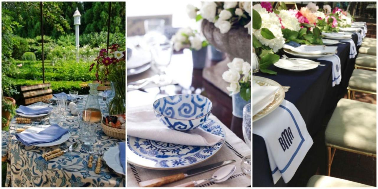 Blue and white table decor ideas