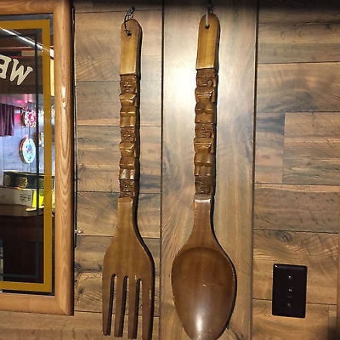 Fork and spoon wall decor large