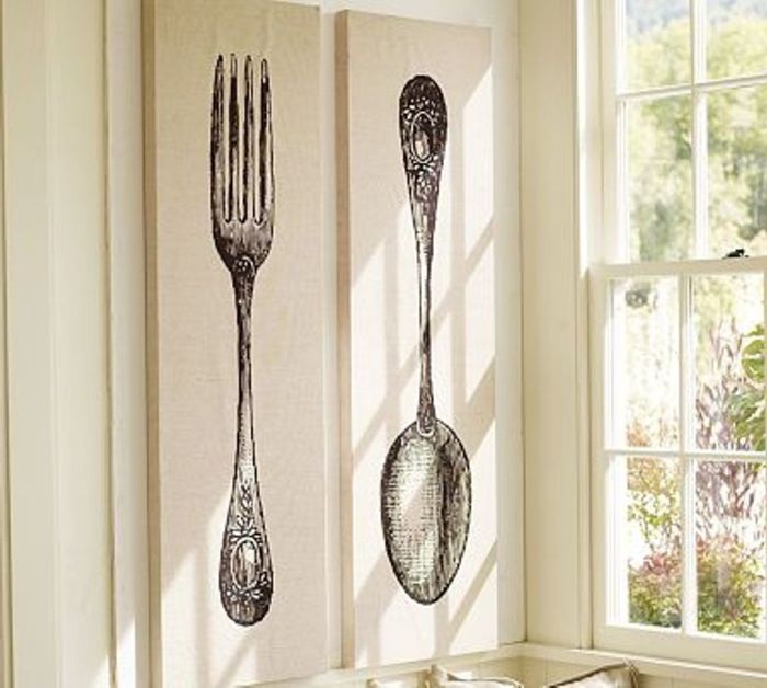 Fork and spoon wall decor large