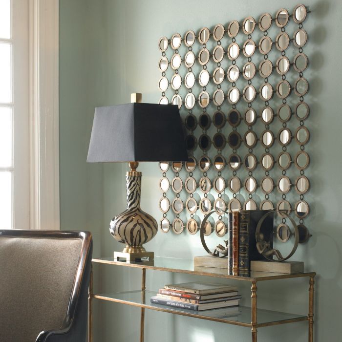 Metal wall decor with mirror