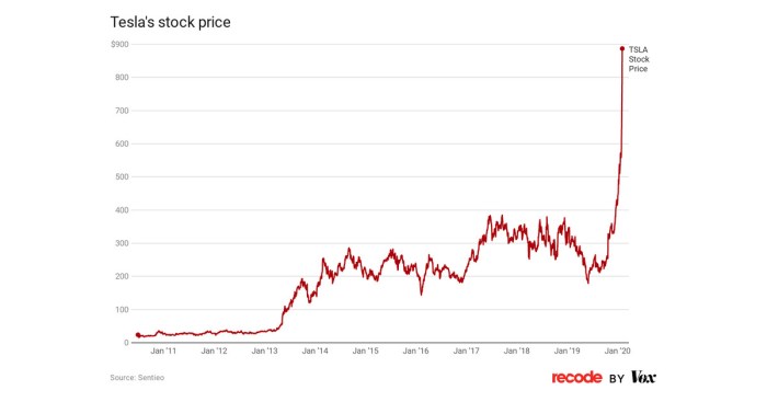 Tesla stock price history chart buy investing late too